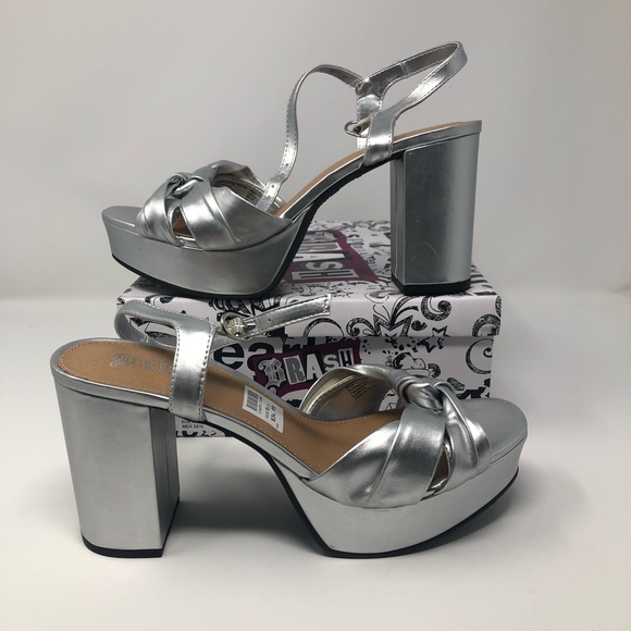 Brash Shoes Brash Kaya Platform Heels Silver Poshmark